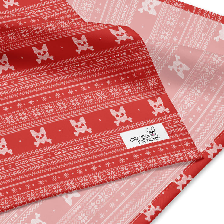 Festive Fair Isle Bandana-Red