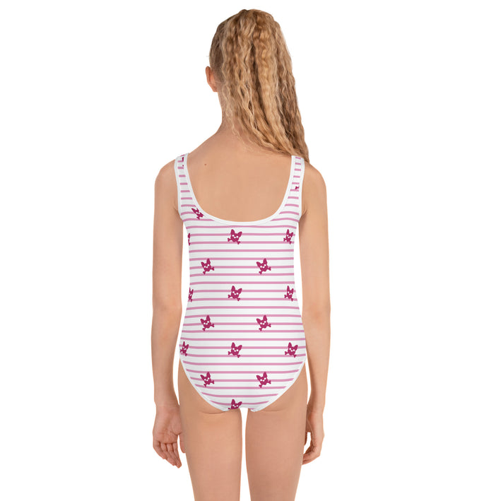 Classic Pink Striped Swimsuit