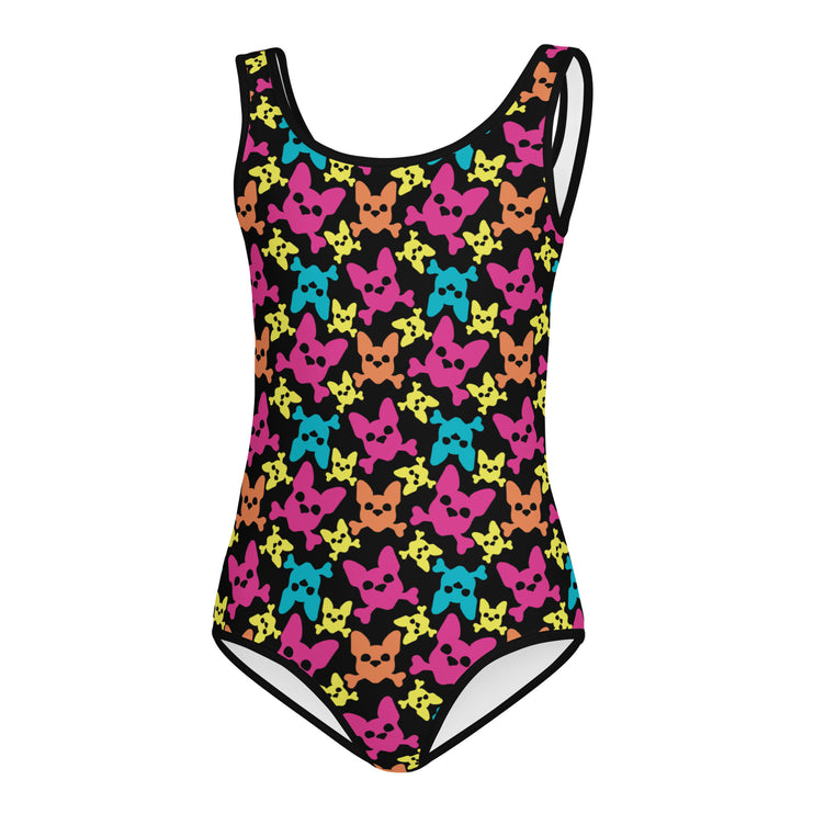 Kids Neon Rainbow One Piece Swimsuit