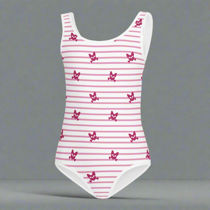 Classic Pink Striped Swimsuit