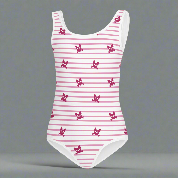 Classic Pink Striped Swimsuit