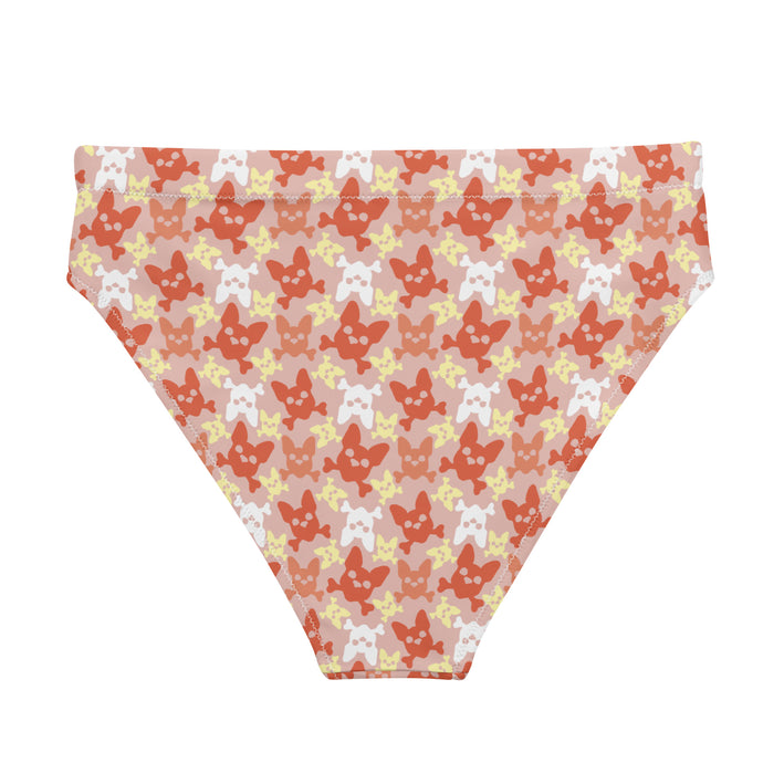 Women's Mandarin Orange High-Waisted Bikini Bottom