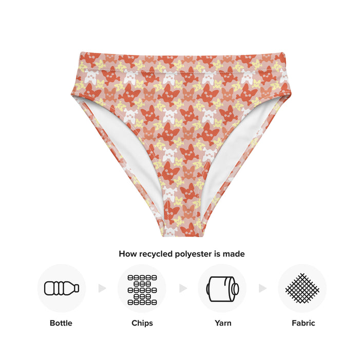 Women's Mandarin Orange High-Waisted Bikini Bottom