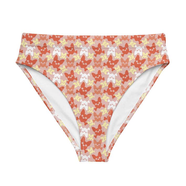 Women's Mandarin Orange High-Waisted Bikini Bottom