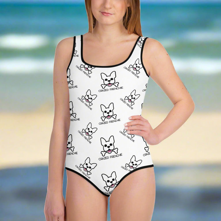 Kids Black and White One Piece Swimsuit