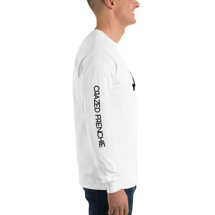 Men’s Long Sleeve Graphic Shirt- Grey, White