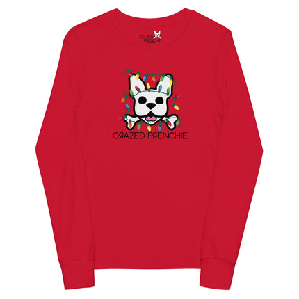 Kids Long Sleeve Crazed in Lights-red